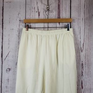 Aileen Casual Pants Womens Size Large Pull On Stretch Waist Cotton Off White